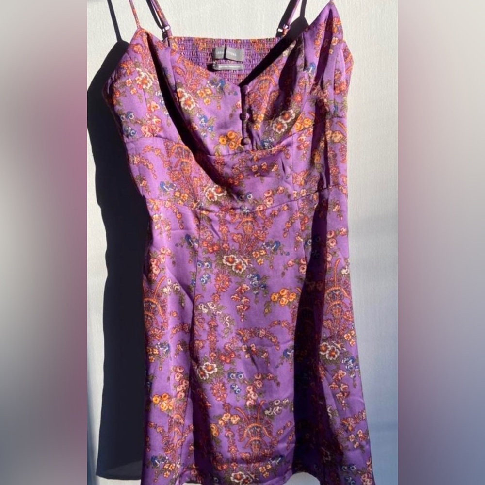 Urban outfitters purple satin mini dress